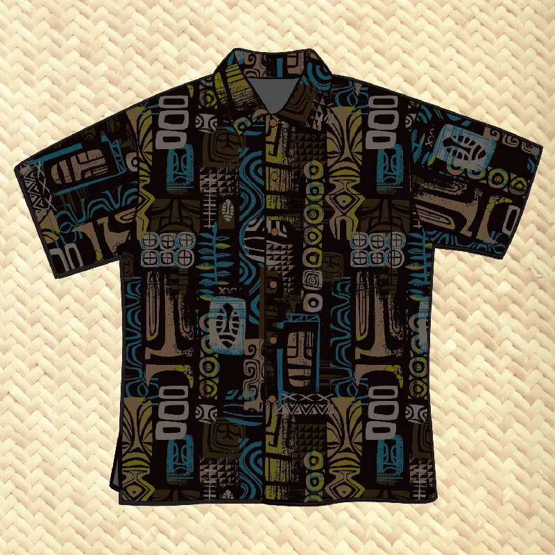 PRE ORDER, 'Oceanika' Classic Aloha Button Up-Shirt - Unisex Polka Dot Checkered Tartan PRE ORDER, 'Oceanika' Classic Aloha Button Up-Shirt - Unisex Polka Dot Checkered Tartan