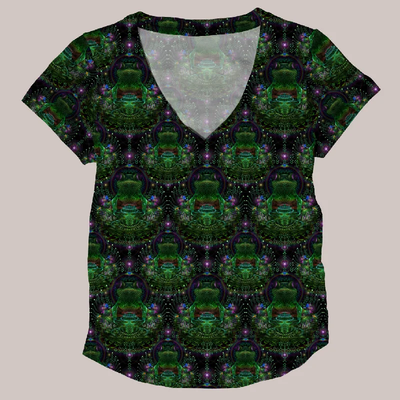 Psychedelic V-Neck Shirt (UV/RGB, Eco-Friendly, Womens) | AMPHLIFIED Lace Blend Ribbed Blend Corduroy Blend Psychedelic V-Neck Shirt (UV/RGB, Eco-Friendly, Womens) | AMPHLIFIED Lace Blend Ribbed Blend Corduroy Blend