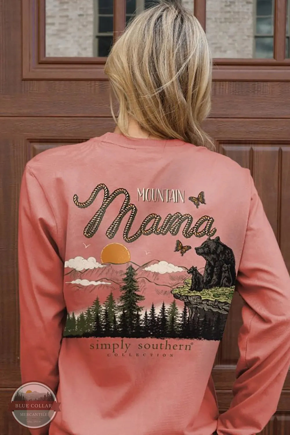 Mountain Mama Long Sleeve T-Shirt LS-MTNMAMA-ROUGE Mesh Blend Leather Blend Suede Blend Mountain Mama Long Sleeve T-Shirt LS-MTNMAMA-ROUGE Mesh Blend Leather Blend Suede Blend
