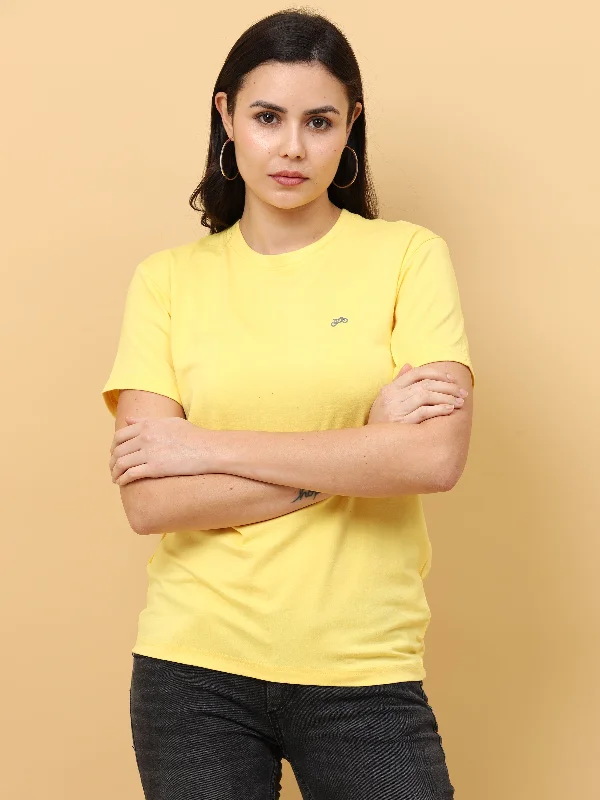 Sunshine Yellow Womens Bamboo Fabric T-Shirt Knit Fabric Woven Fabric Fleece Fabric