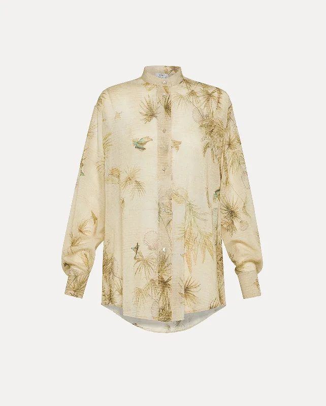 THE SACRED FOREST GRANDFATHER SHIRT / ORO Rayon Velvet Corduroy