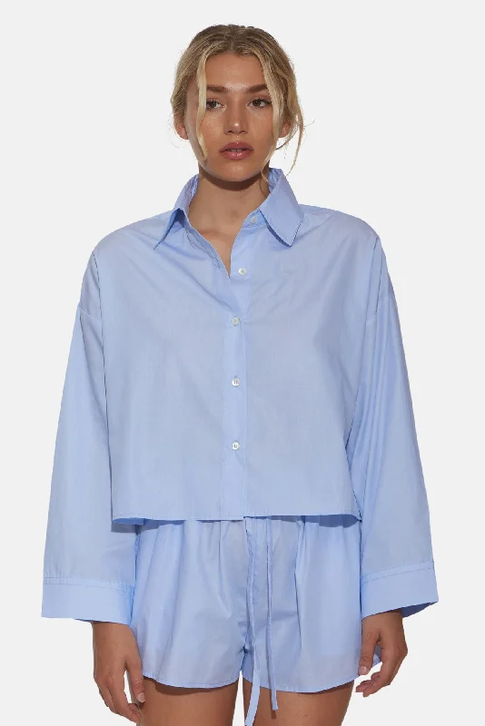 Gansett Poplin Crop Shirt Chambray Houndstooth Herringbone Solid