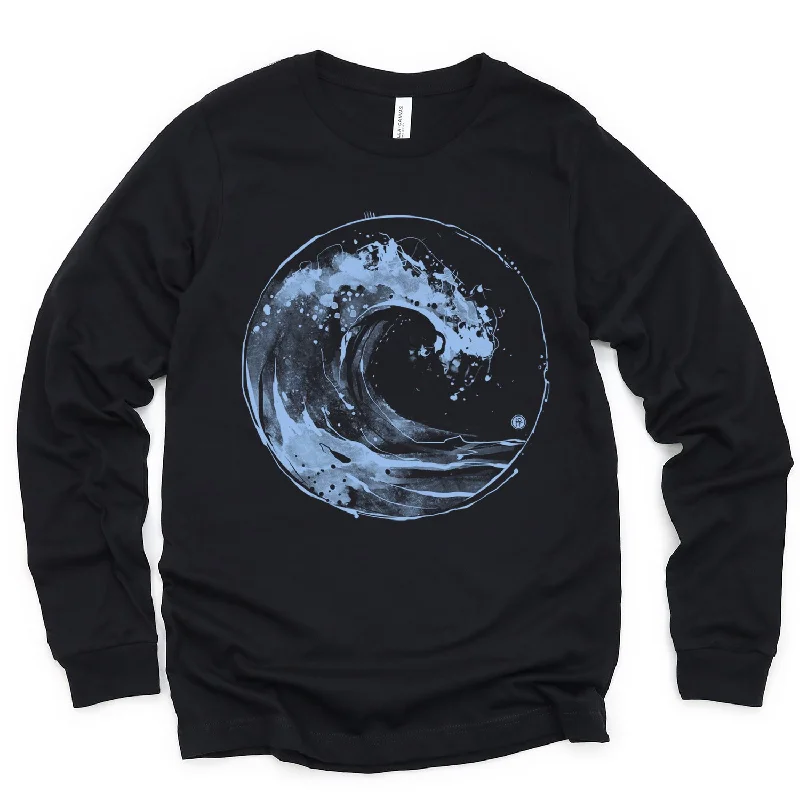 Wave Custom Long Sleeve T-Shirt Welt Pockets Slit Pockets