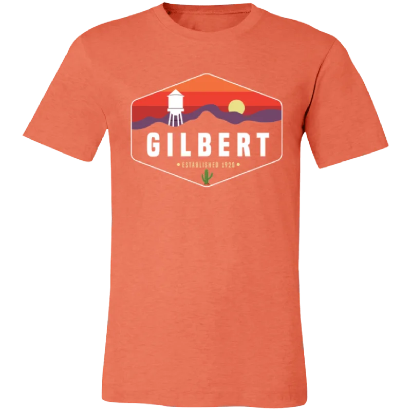 Unisex Crew Neck Shirt | Gilbert Sunset | Heather Orange Chenille Brocade Lace