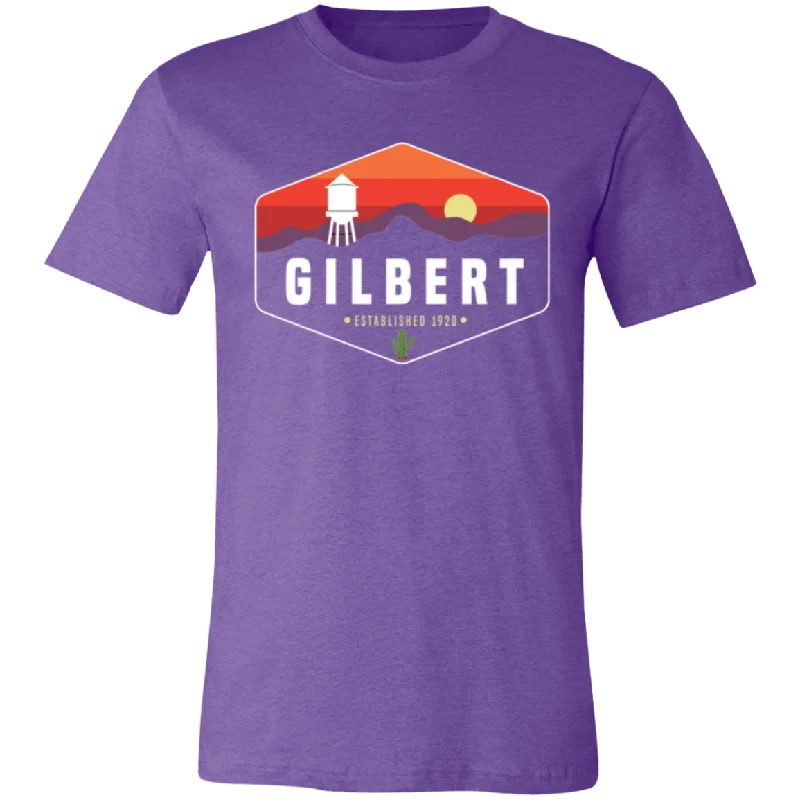 Unisex Crew Neck Shirt | Gilbert Sunset | Team Purple Print Jacquard Patchwork