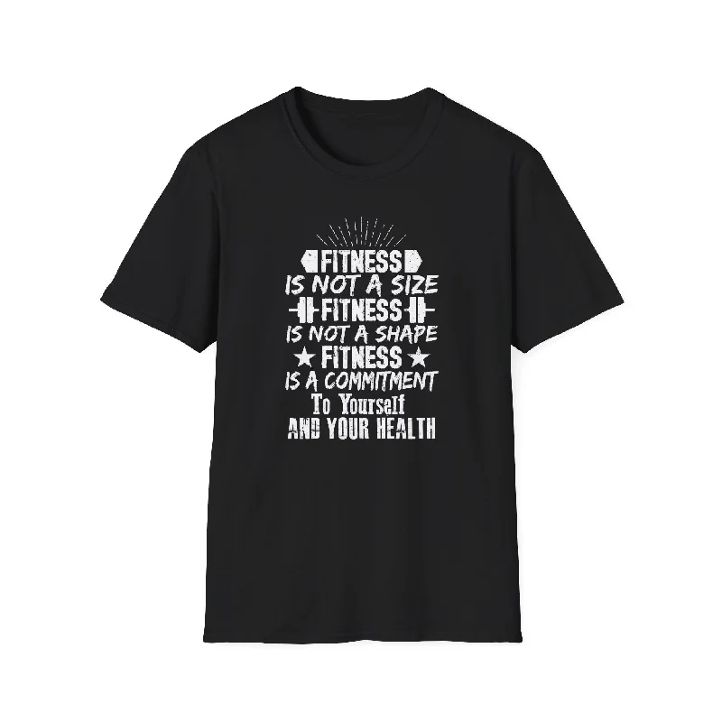Unisex T-Shirt - FITNESS V-Neck T-Shirt Long Sleeve Cotton