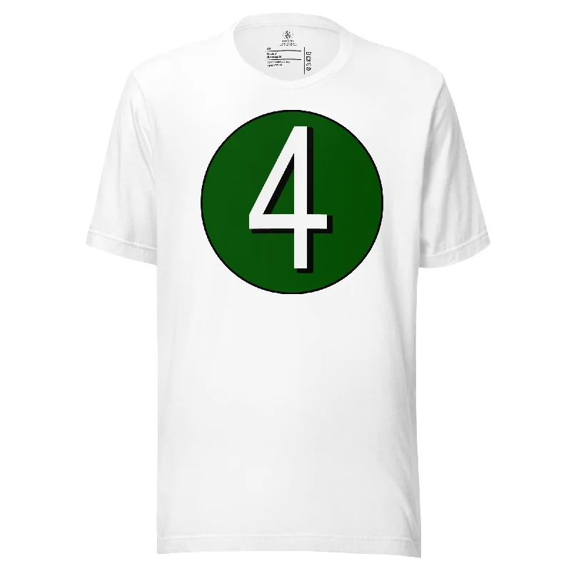 Unisex t-shirt: White on Hunter Green 4 Boxy Fit Fitted Loose