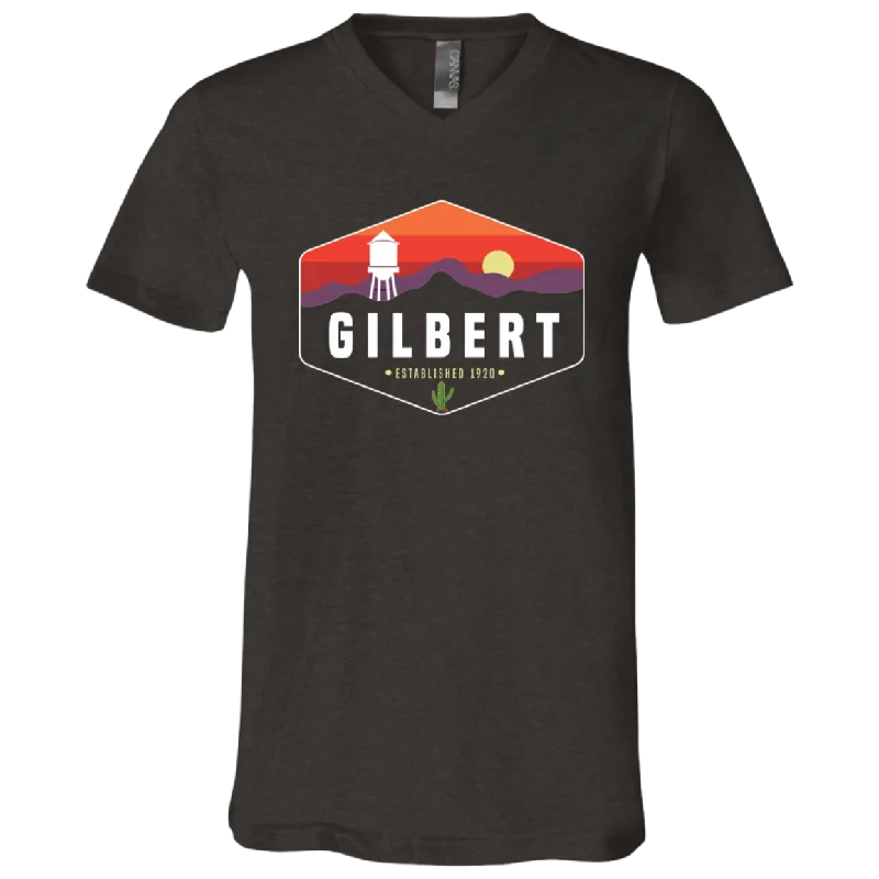 Unisex V-Neck Shirt | Gilbert Sunset | Dark Grey Heather Anti-Pilling Machine Wash Handmade Unisex V-Neck Shirt | Gilbert Sunset | Dark Grey Heather Anti-Pilling Machine Wash Handmade
