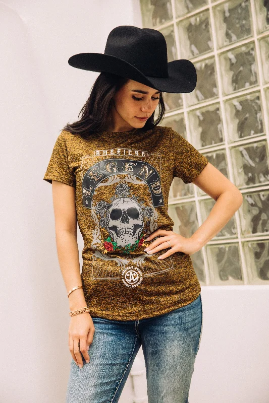 Women's Cotton American Legend Graphic Print Gold T-shirt Chenille Blend Fleece Blend Nylon Blend Women's Cotton American Legend Graphic Print Gold T-shirt Chenille Blend Fleece Blend Nylon Blend