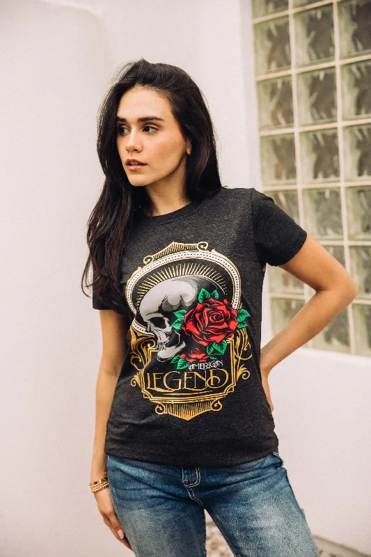 Women's Cotton American Legend Graphic Print Black T-shirt Cashmere Blend Cotton Blend Poly Blend Women's Cotton American Legend Graphic Print Black T-shirt Cashmere Blend Cotton Blend Poly Blend