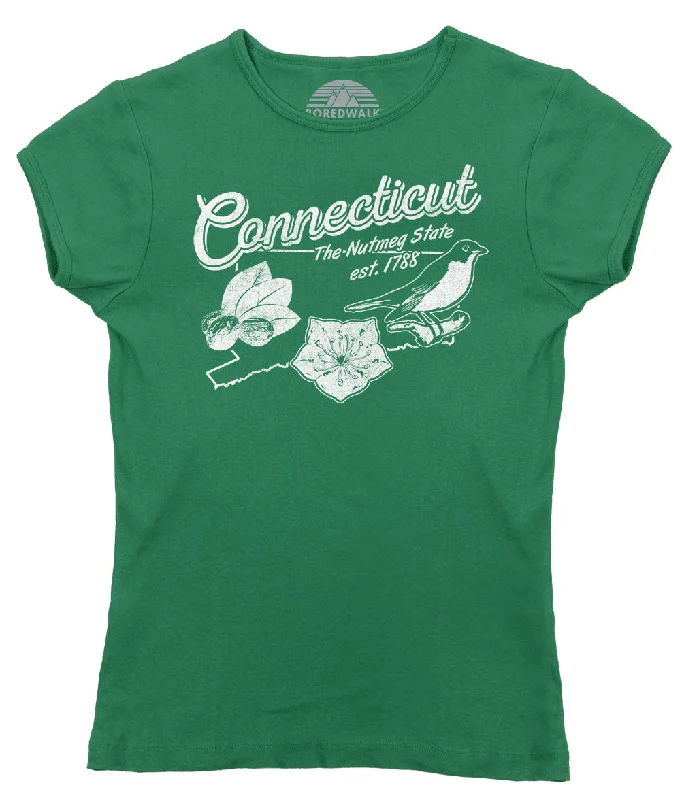 Women's Vintage Connecticut T-Shirt Lace Blend Ribbed Blend Corduroy Blend