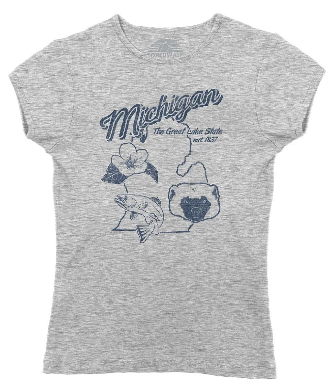 Women's Vintage Michigan State T-Shirt Cozy Warm Stylish