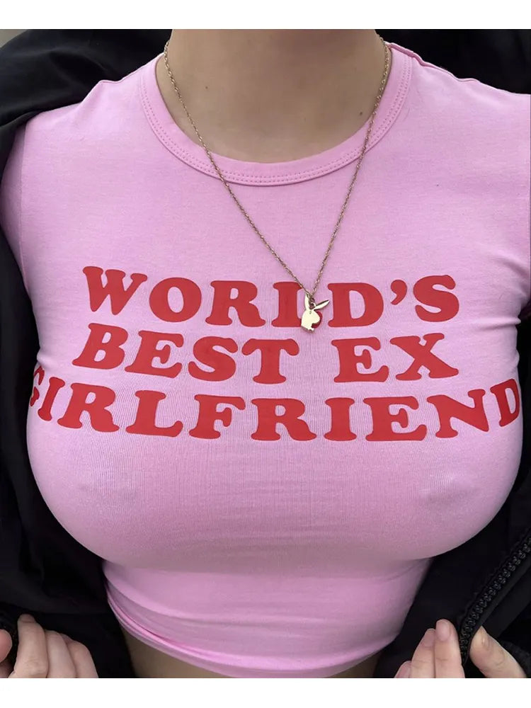 Y2K crop tops 2023 Aesthetic Cute Pink Letter Embroidery Baby Tees 2000s Vintage O-Neck Harajuku Short Sleeve T-Shirt Slim Machine Wash Dry Clean Hand Wash Y2K crop tops 2023 Aesthetic Cute Pink Letter Embroidery Baby Tees 2000s Vintage O-Neck Harajuku Short Sleeve T-Shirt Slim Machine Wash Dry Clean Hand Wash