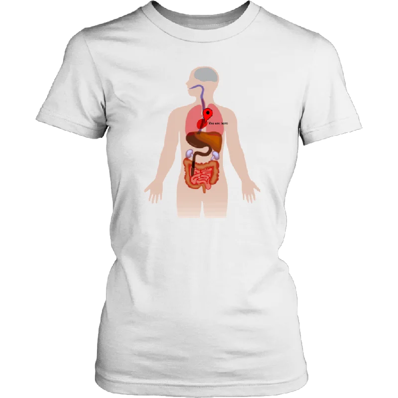 You Are Here (in My Heart) Funny Nurse Women's Shirt Embroidered Appliqued Beaded