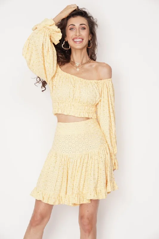 Serena Blouse Yellow Delicate Bow Blouse