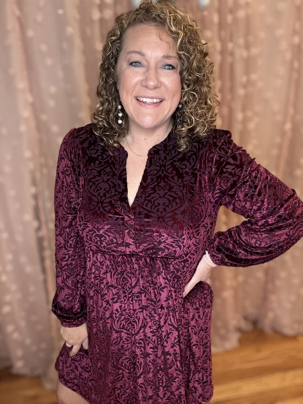 A Great Escape Velvet Mini Dress Cozy Cotton Mini Dress