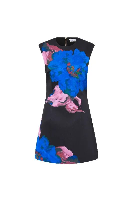 Acid Bloom Mini Dress Fashionable Denim Mini Dress