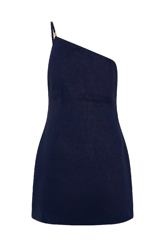 Amara Linen Mini Dress Midnight Trendy Bodycon Mini Dress