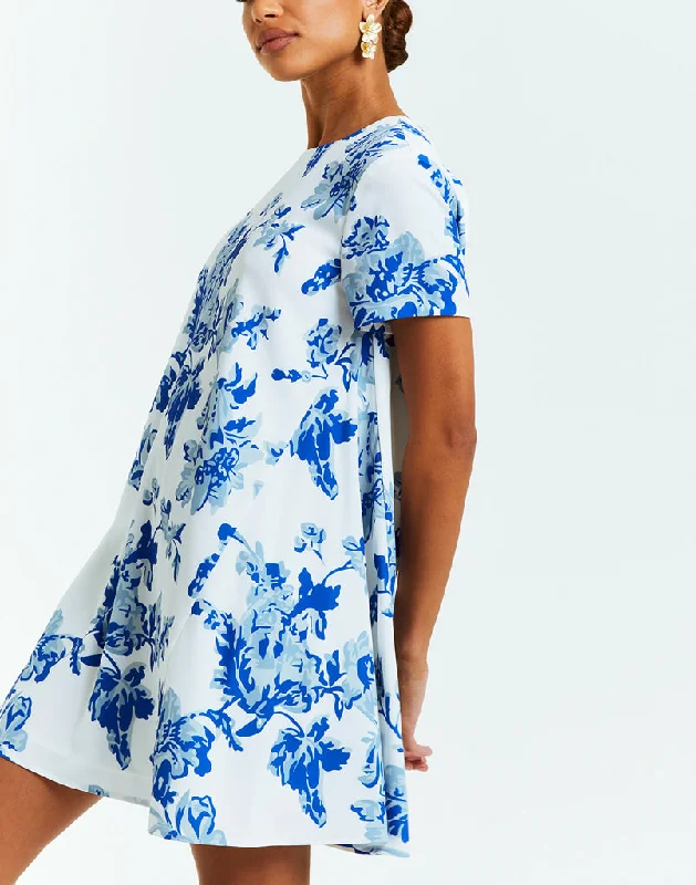 Cecily Mini Dress Elegant Floral-Print Mini Dress