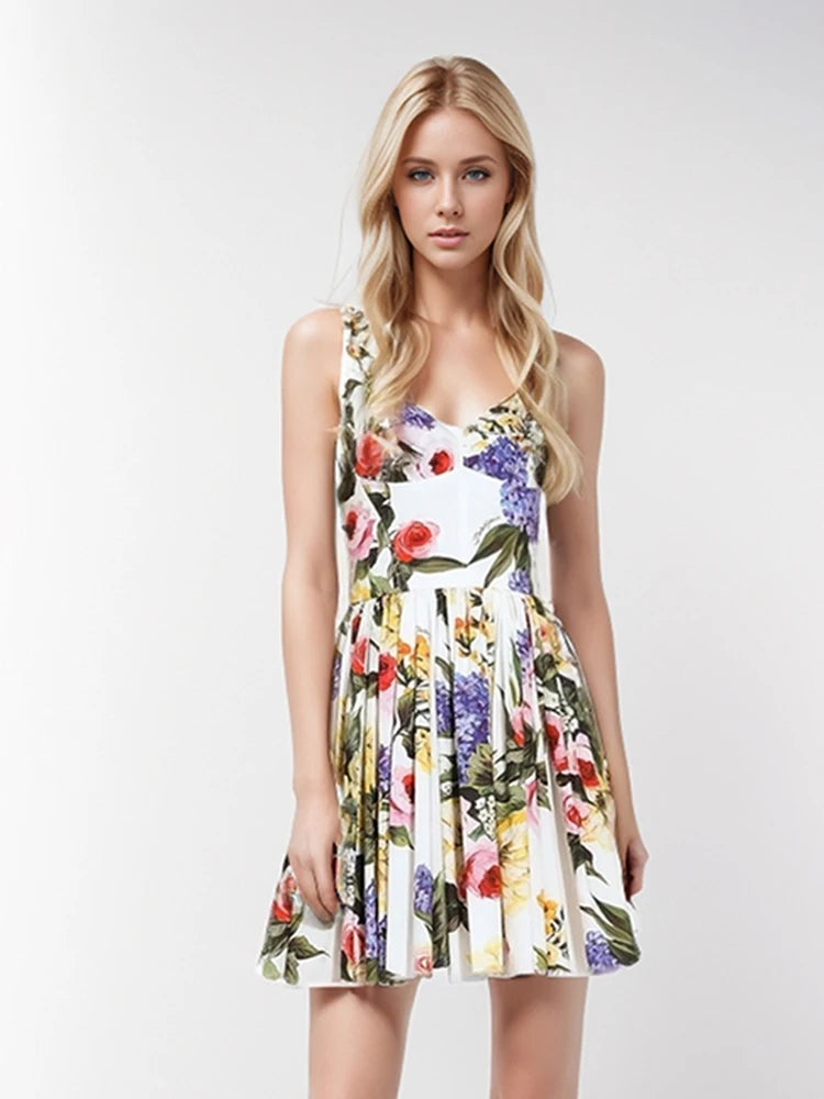 Aurora Colorblock Printing Elegant Dresses