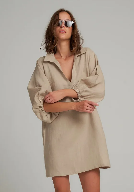 Uma Linen Dress - Sand