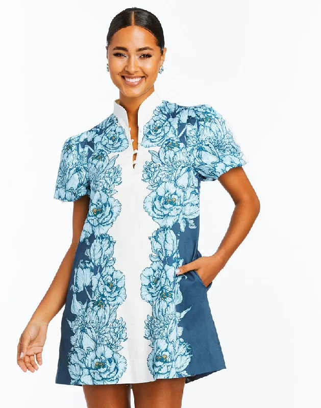 Elliana Printed Barong Mini Dress Comfortable One-Shoulder Mini Dress