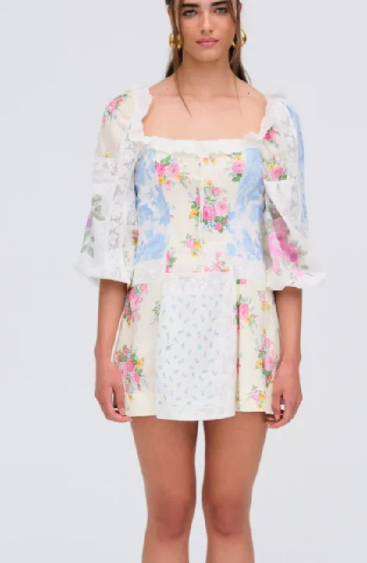 Evalina Mini Dress by For Love and Lemons Fashionable Mini Dress with Frills