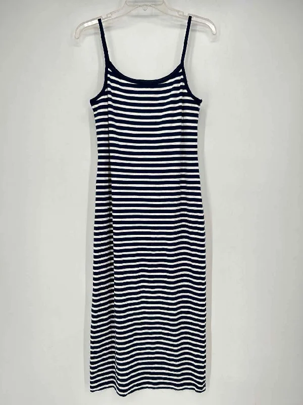 Gap Size MP Navy & White Striped Dress