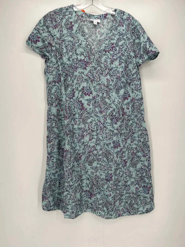 J Jill Size M Seafoam Print Linen Dress