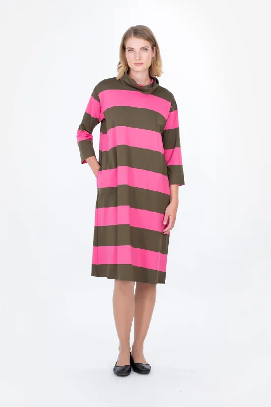 Jäkälä Dress Striped Green/Pink