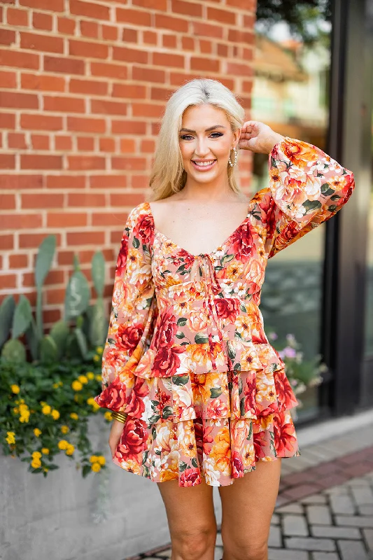 Jodi Ruffle Mini Dress - Harvest Cozy T-Shirt Mini Dress