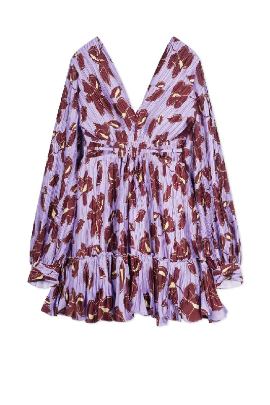 Jonathan Simkhai Londyn Floral Cut Out Mini Dress - Lavender Print Classic Solid Mini Dress