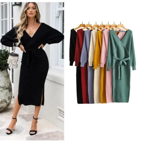 Knitting Cotton Winter Thick Sheath Dress CODE: KAR848