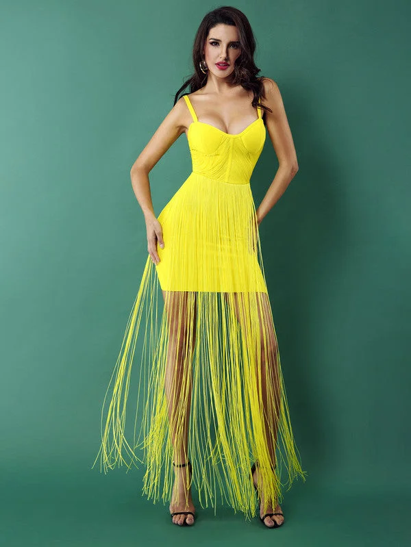 Long Tassels Strapless Dress CODE: mon182