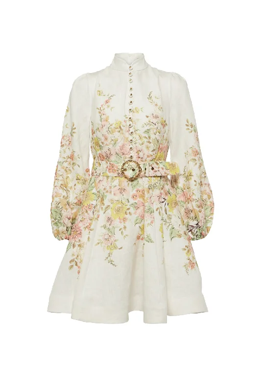 Matchmaker Floral Linen Mini Dress by Zimmermann Chic Sleeveless Mini Dress