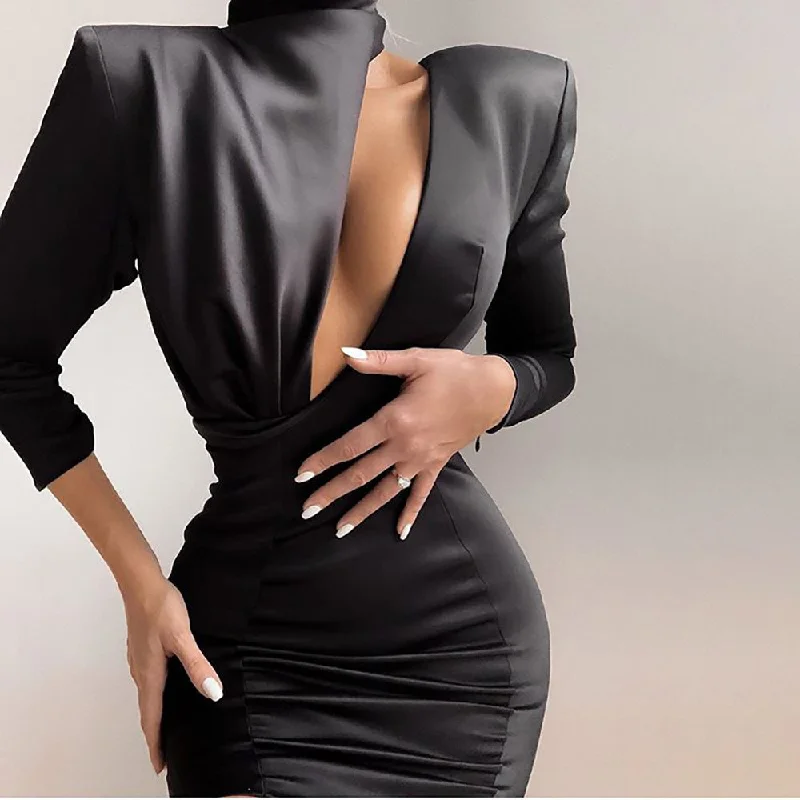 Mini Dress | Long sleeve Cutout Trendy Off-Shoulder Dress Mini
