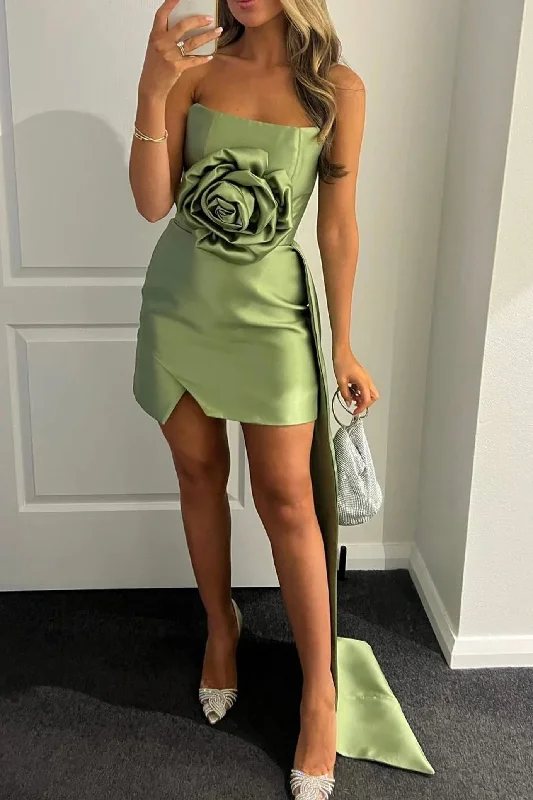Nebula Mini Dress Moss by Jafrie By R Classic Solid Mini Dress
