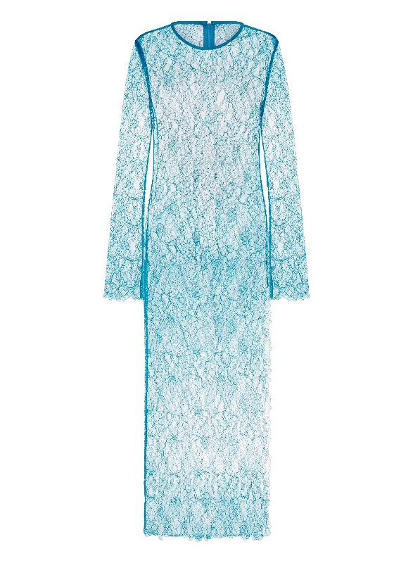 PRISCILLA DRESS - TEAL LACE