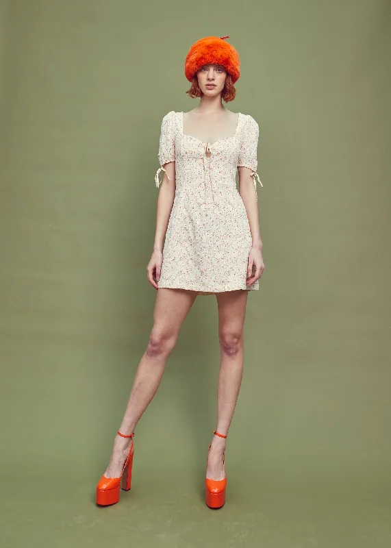 Brooke Puff Sleeve Mini Dress - Pastel Pink Comfortable One-Shoulder Mini Dress