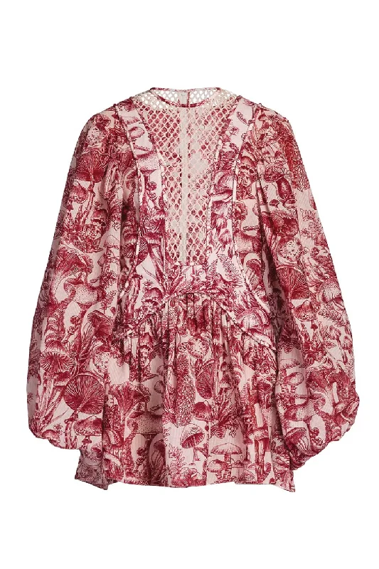 Stella McCartney Fungi Forest Print Mini Dress - Light Apricot Elegant Lace Mini Dress Stella McCartney Fungi Forest Print Mini Dress - Light Apricot Elegant Lace Mini Dress
