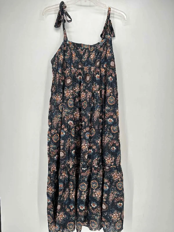 Ulla Johnson Size 14 Navy Print Tiered Dress