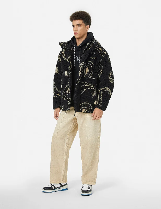 Allover Paisley Print Relax Fit Fleece Padded Hooded Jacket Faux Fur Jacket Real Fur Jacket Shearling Jacket Allover Paisley Print Relax Fit Fleece Padded Hooded Jacket Faux Fur Jacket Real Fur Jacket Shearling Jacket