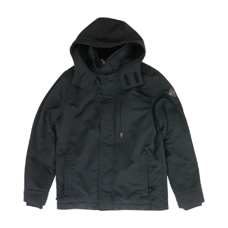 Black Solid Fur Jacket Fitted Jacket Loose Jacket Oversized Jacket