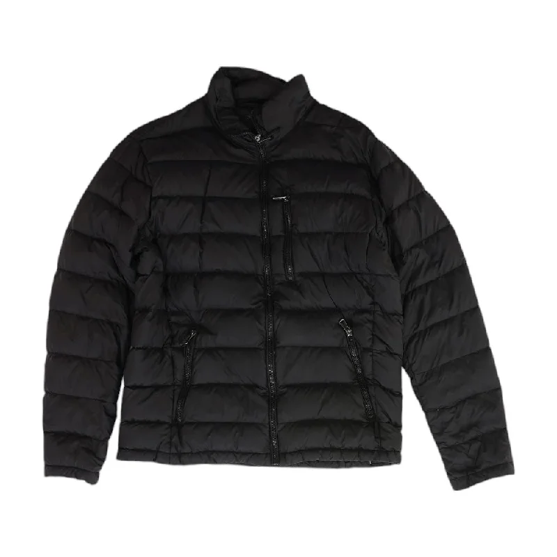 Black Solid Puffer Jacket Fitted Jacket Loose Jacket Oversized Jacket
