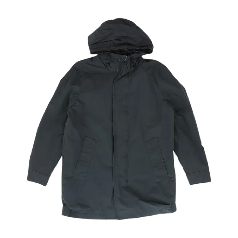 Black Solid Rain Jacket Wool Jacket Cashmere Jacket Tweed Jacket