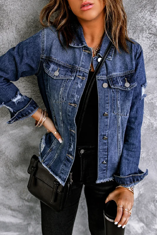 Long Sleeve Button-down Denim Jean Jacket Elasticated Jacket Padded Jacket Insulated Jacket Long Sleeve Button-down Denim Jean Jacket Elasticated Jacket Padded Jacket Insulated Jacket
