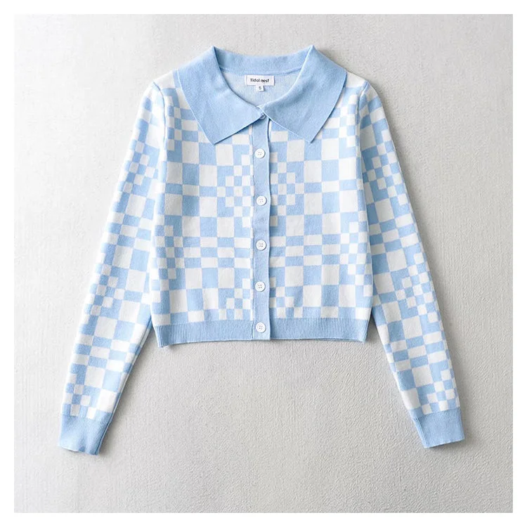 Checkerboard Plaid Polo neck sweater short sweater cardigan jacket 7357 Trench Coat Raincoat Waterproof Jacket Checkerboard Plaid Polo neck sweater short sweater cardigan jacket 7357 Trench Coat Raincoat Waterproof Jacket