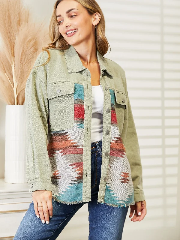 Dropped Shoulder Long Sleeve Printed Denim Jacket Appliqued Jacket Beaded Jacket Sequined Jacket Dropped Shoulder Long Sleeve Printed Denim Jacket Appliqued Jacket Beaded Jacket Sequined Jacket