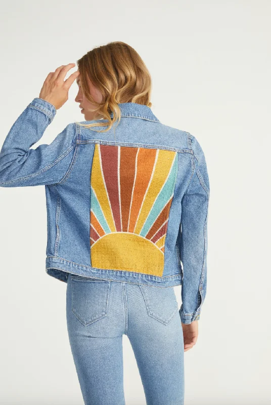 Driftwood Denim Jacket X Sundaze Ribbed Jacket Pleated Jacket Ruffled Jacket