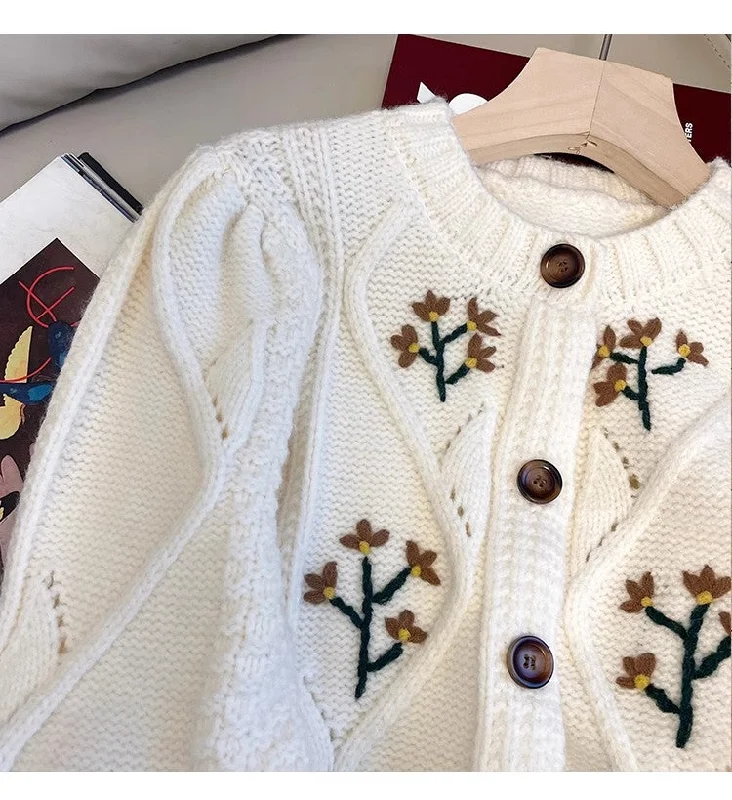 embroidered sweater jacket for women knitted cardigan S4837 Fleece Jacket Down Jacket Feather Jacket embroidered sweater jacket for women knitted cardigan S4837 Fleece Jacket Down Jacket Feather Jacket